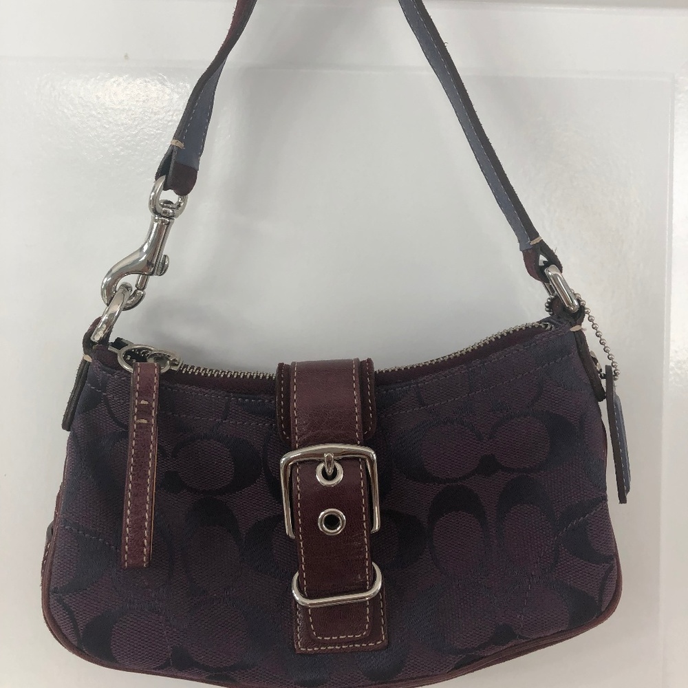 Coach,  Signature Logo Purple Mini Bag